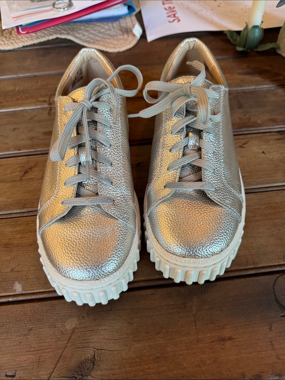Clark’s metallic sneakers